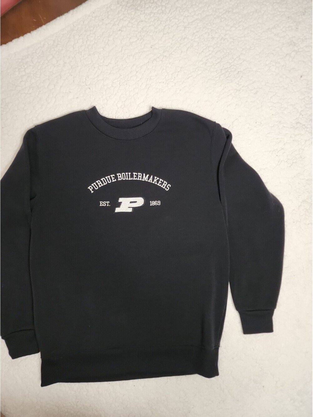 Purdue Boilermakers Est 1867 Black Hooded Sweatshirt W Front Logo Men’s S